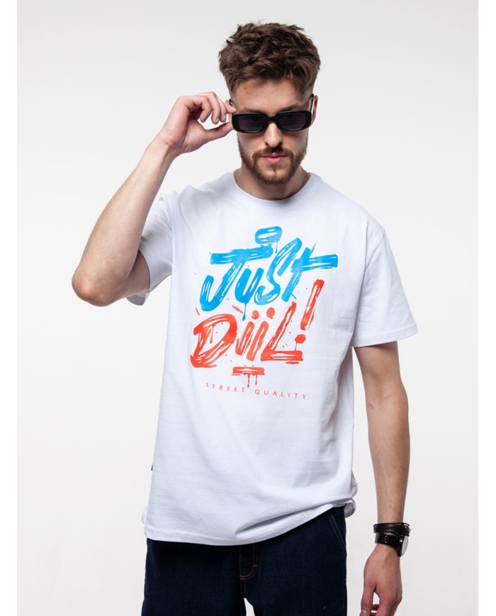 T-SHIRT JUST DIIL BIAŁY DTS1322