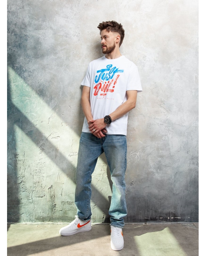 T-SHIRT JUST DIIL BIAŁY DTS1322