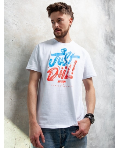 T-SHIRT JUST DIIL BIAŁY DTS1322