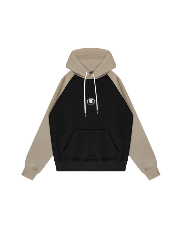 BLUZA KANGURKA REGLAN CZARNY/KHAKI DBL1378