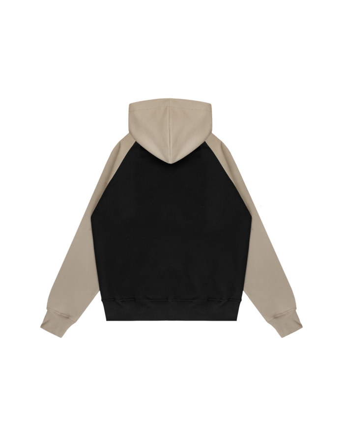 BLUZA KANGURKA REGLAN CZARNY/KHAKI DBL1378