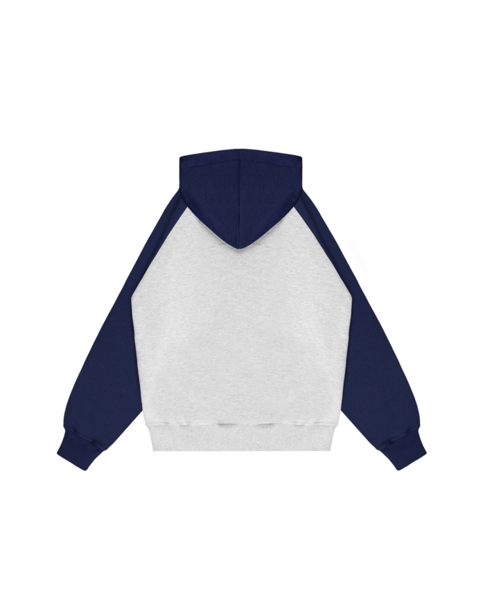 BLUZA KANGURKA REGLAN SZARY/GRANATOWY DBL1379