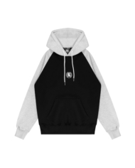 BLUZA KANGURKA REGLAN CZARNY/SZARY DBL1381