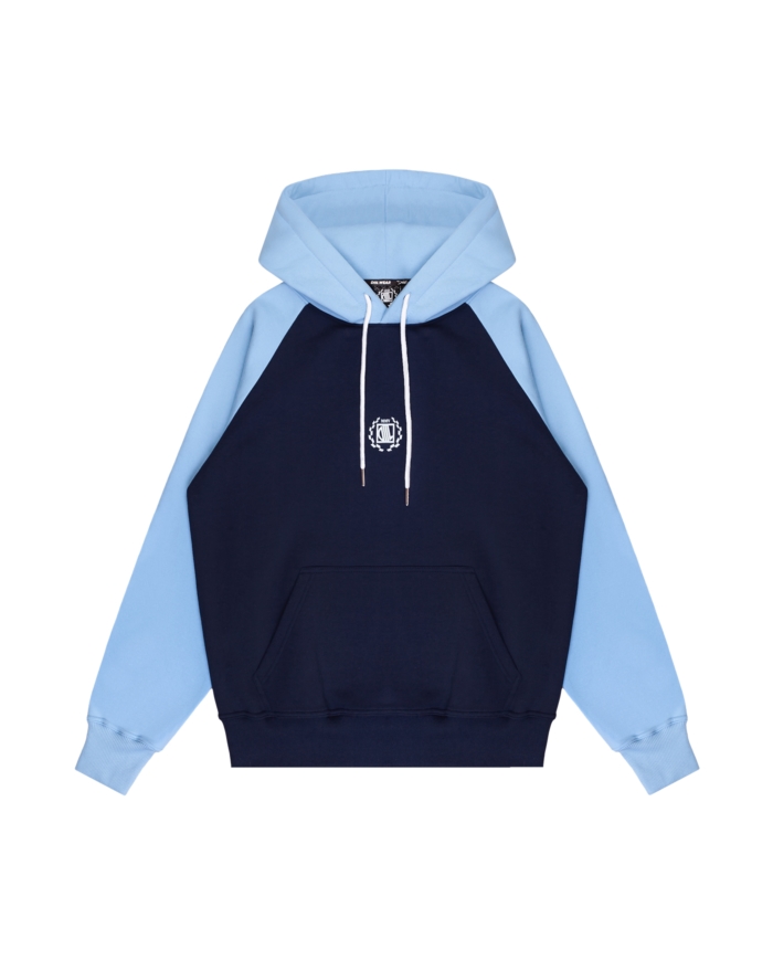 BLUZA KANGURKA REGLAN GRANAT/BŁĘKITNY DBL1382