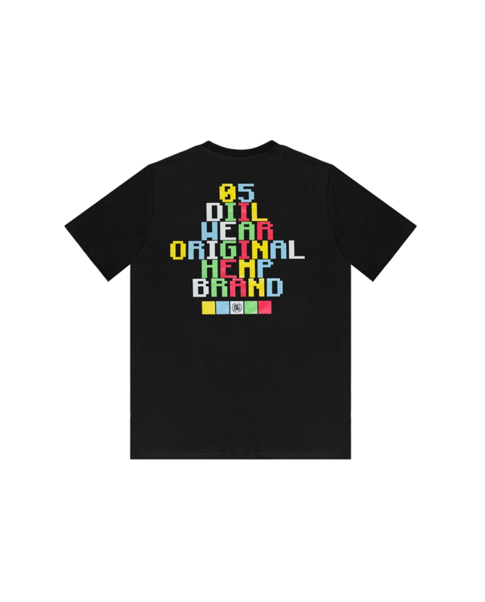 T-SHIRT DIIL PIXEL CZARNY DTS1407