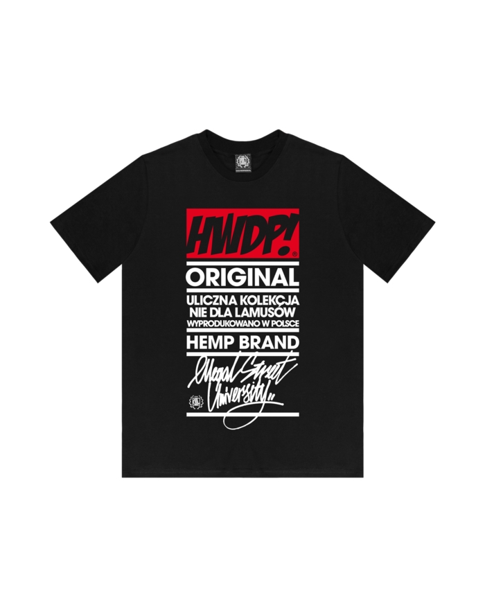 T-SHIRT HWDP NEWSPAPER CZARNY DTS1427