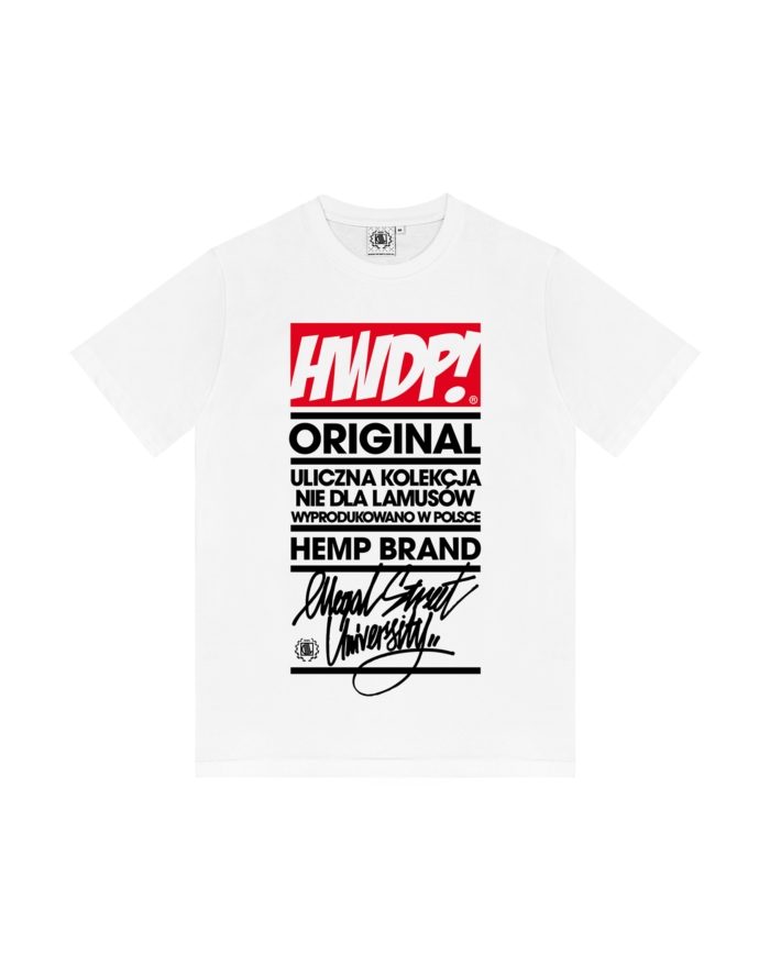 T-SHIRT HWDP NEWSPAPER BIAŁY DTS1428